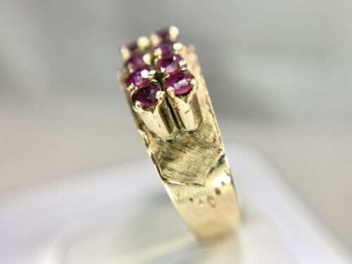 Vintage Victorian 14k Rose Gold Natural Round Red Ruby Ring