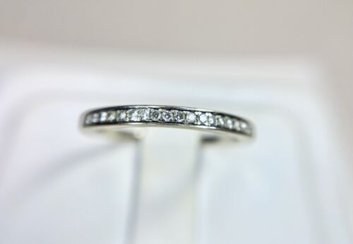 14k White Gold Natural Round Brilliant Diamond Wedding Band Ring