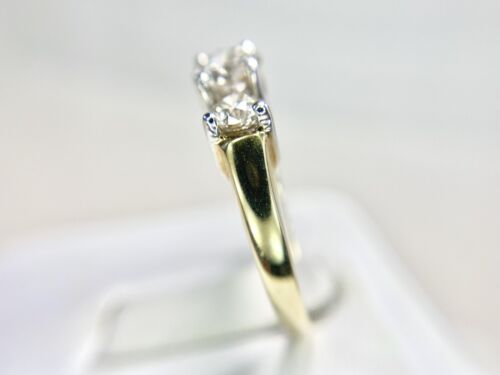 14k Yellow Gold Round Brilliant Diamond Three Stone Engagement Ring 1.50 ct