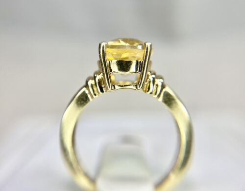 Vintage 14k Yellow Gold Natural Oval Shape Yellow Citrine Solitaire Ring