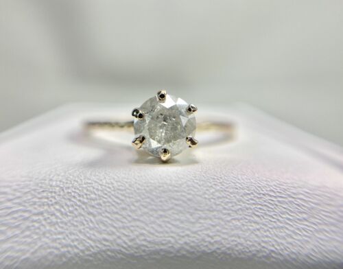 Vintage Art Deco 10k Rose Gold Round Rustic Diamond Solitaire Engagement Ring