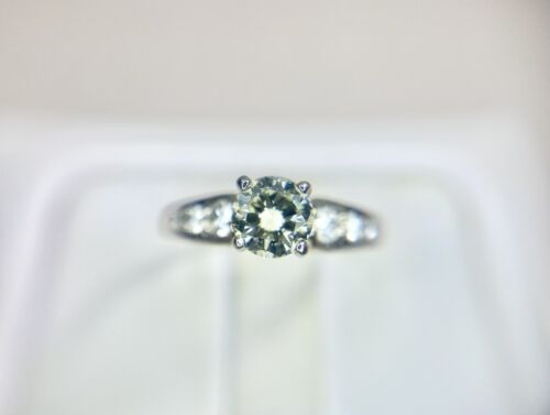 18k White Gold Natural Round Diamond GIA Certified Engagement Ring