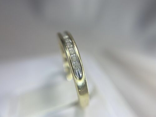 Estate 10k Yellow Gold Natural Round Diamond Channel Set Wedding Band Ring