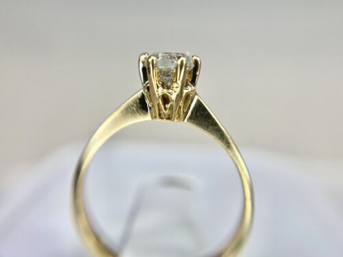 Vintage 18k Yellow Gold Natural Round Brown Diamond Solitaire Engagement Ring