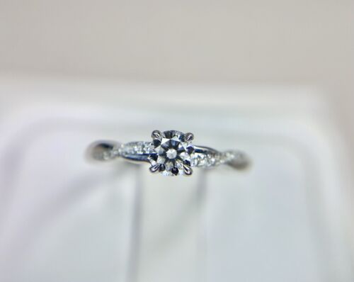 18k White Gold Round Brilliant Lab Created Diamond IGI Certified Engagement Ring