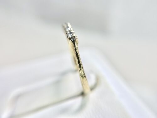 Vintage 14k Yellow Gold Round Single Cut Diamond Small Wedding Band Ring