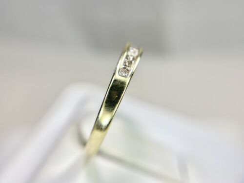 14k Yellow Gold Natural Princess Cut Channel Set Wedding Band Ring