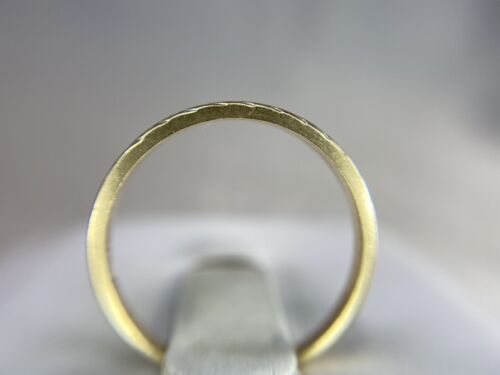 Vintage Art Deco Style 14k Yellow Gold Hand Engraved Wedding Band Stack Ring