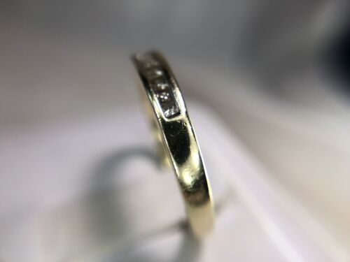 14k Yellow Gold Princes Cut Natural Diamond Channel Set Wedding Band Ring 1/5 ct