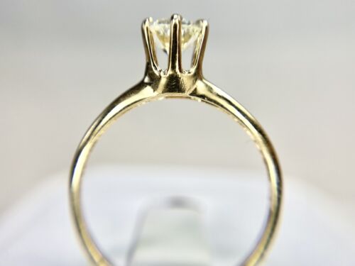 Victorian 10k Yellow Gold Old European Natural Diamond Solitaire Engagement Ring