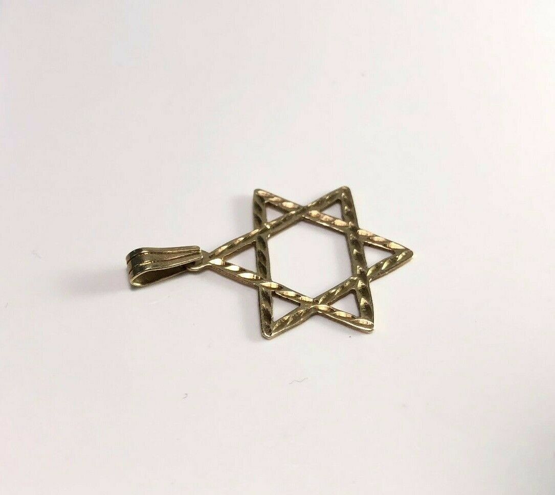 14k Yellow Gold Jewish Star of David Pendant