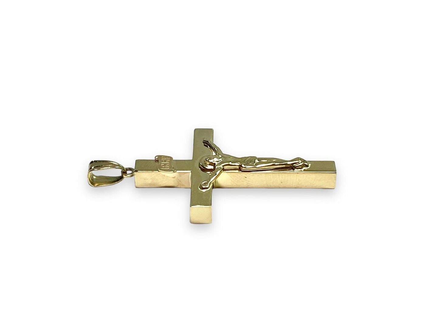 Vintage 14k Yellow Gold INRI Jesus Classic Cross Pendant