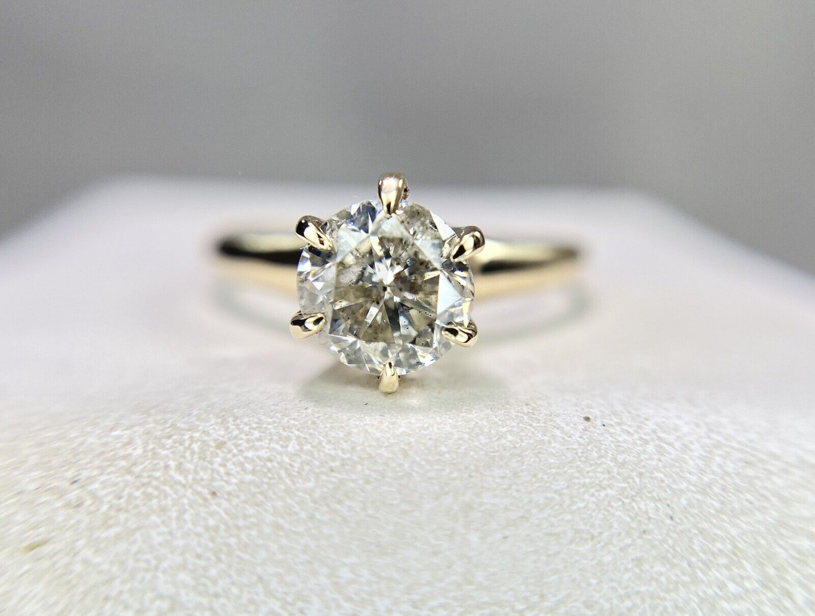 Vintage Art Deco 10k Yellow Gold Natural Round Diamond Solitaire Engagement Ring