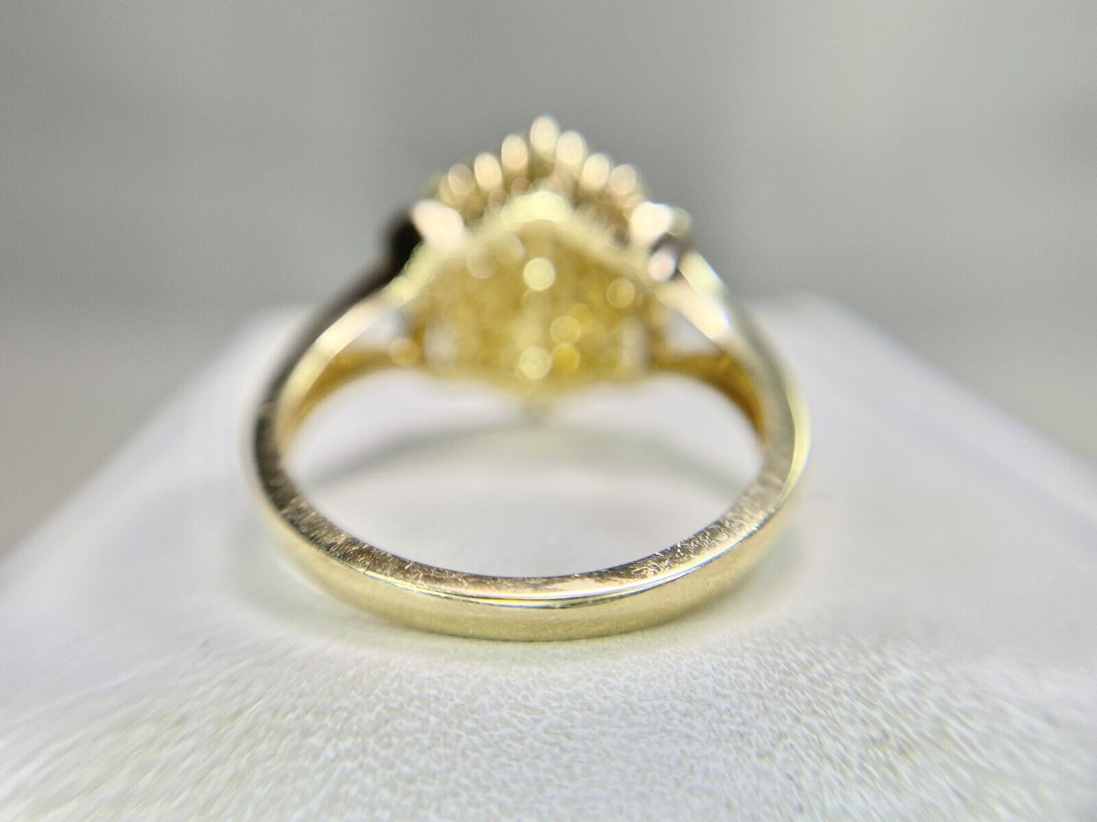 10k Yellow Gold Designer Natural Fancy Yellow Diamond Small Cocktial Ring