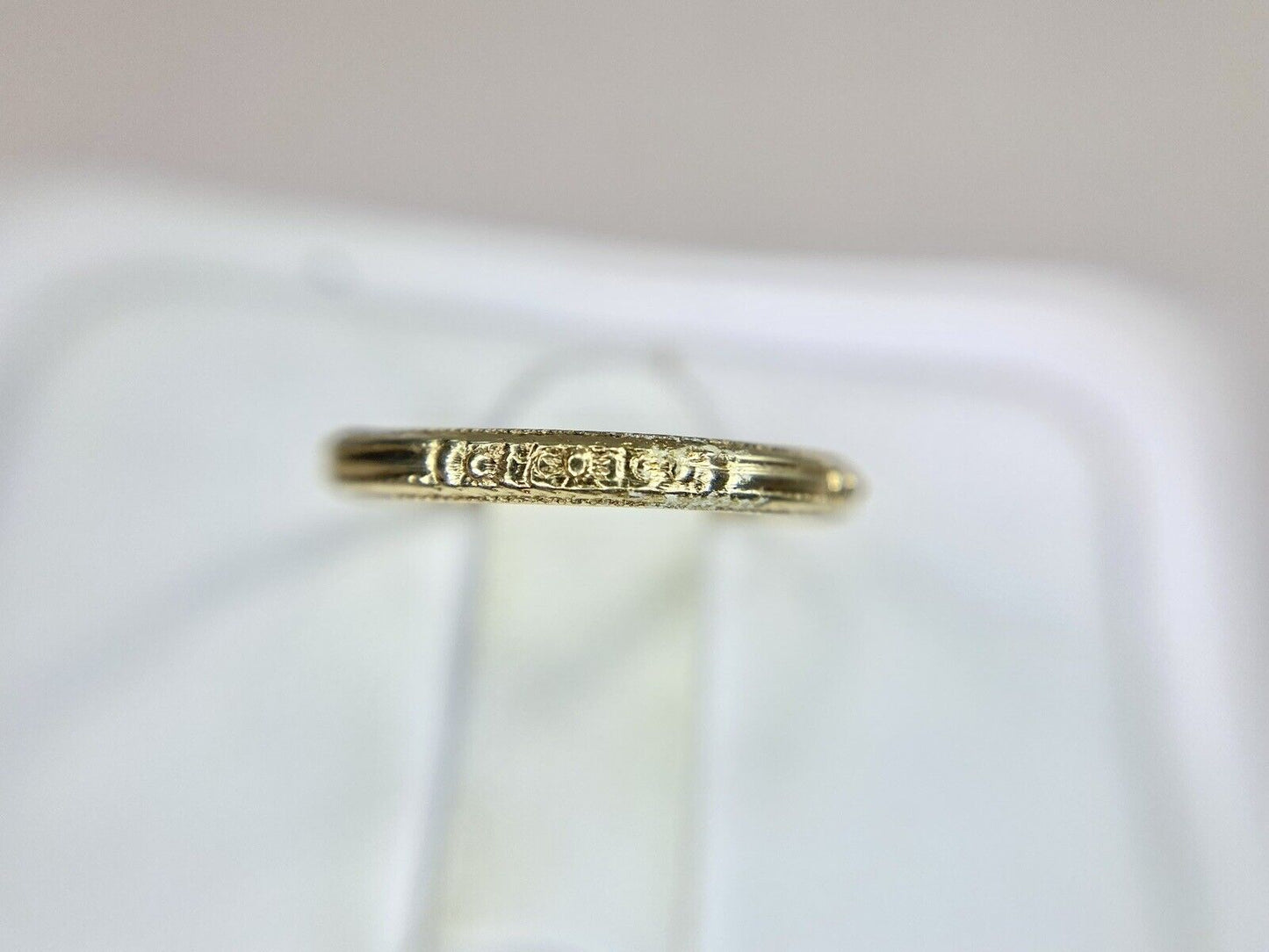 Vintage Art Deco 14k Yellow Gold Classic Thin Wedding Band Ring