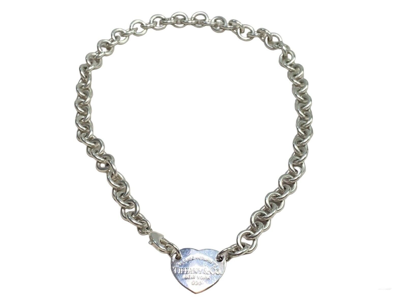 Sterling Silver Tiffany & Company Heart Tag Necklace