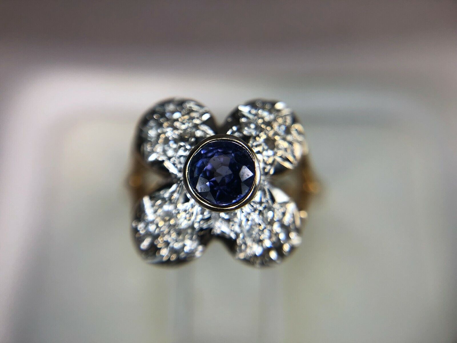 Le Vian 14k Yellow Gold Round Tanzanite Diamond Cocktail Ring