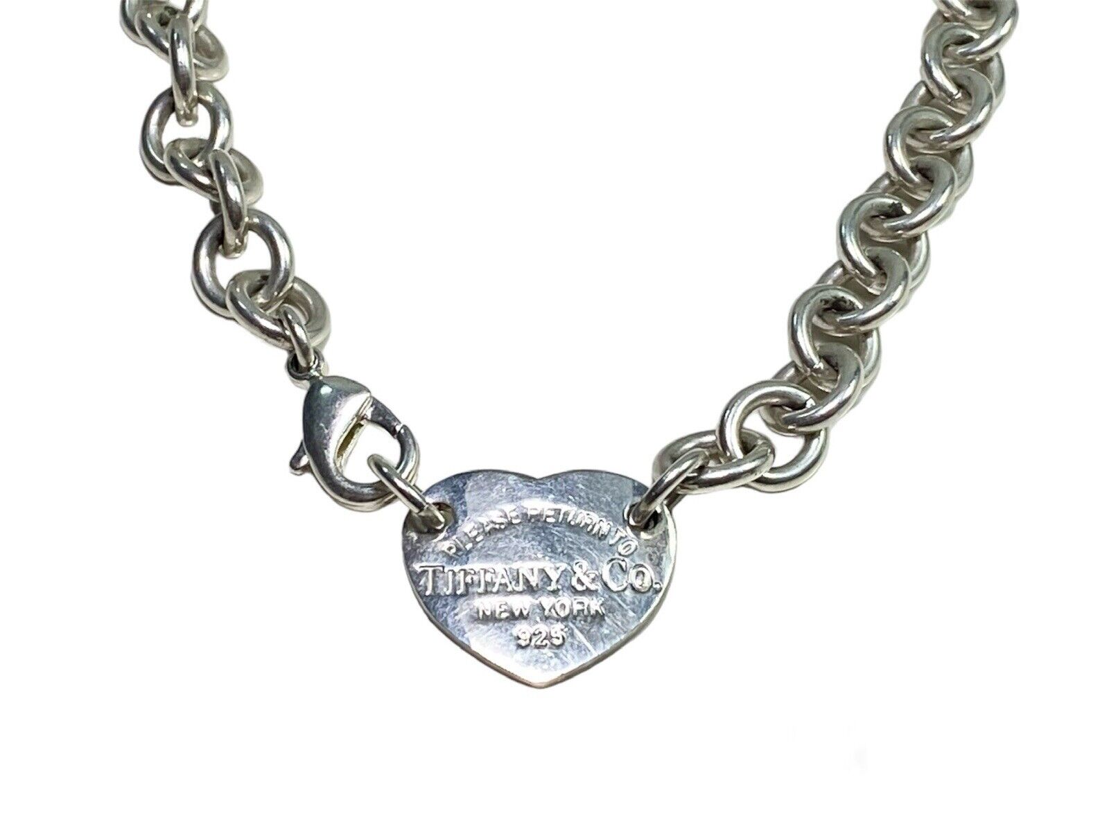 Sterling Silver Tiffany & Company Heart Tag Necklace