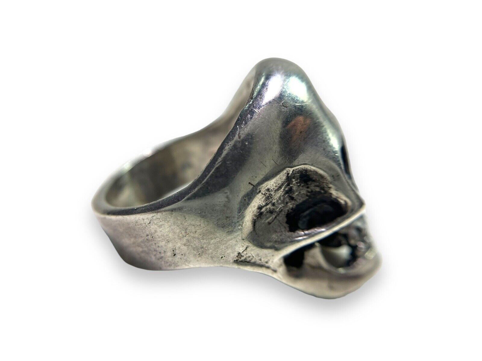 Sterling Silver 925 Handcrafted Big Biker Skull Ring Size 12