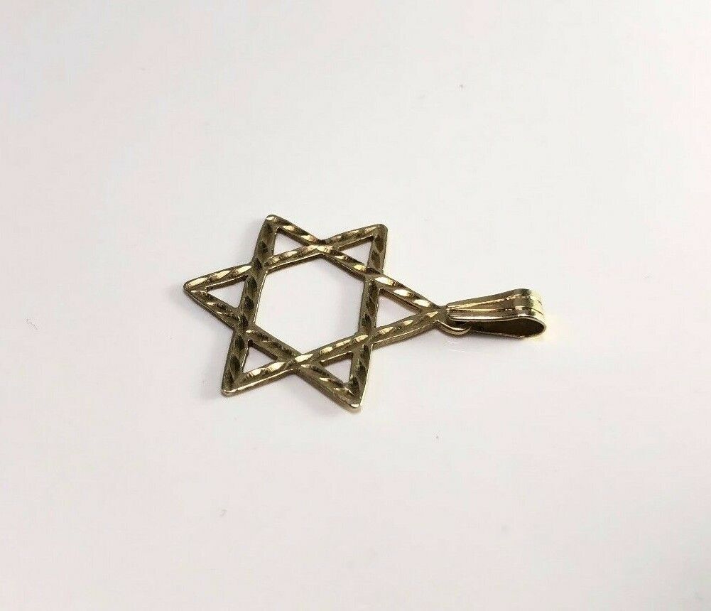 14k Yellow Gold Jewish Star of David Pendant