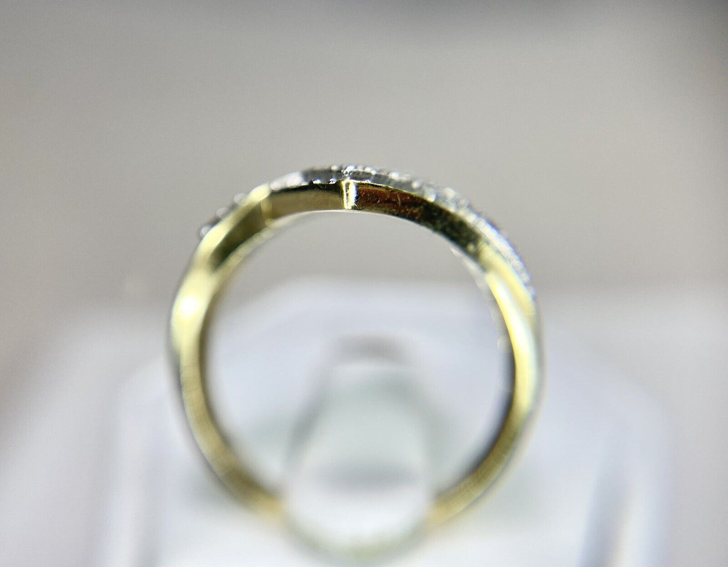 10k Yellow Gold Natural Black Diamond Crossover Bypass Ring