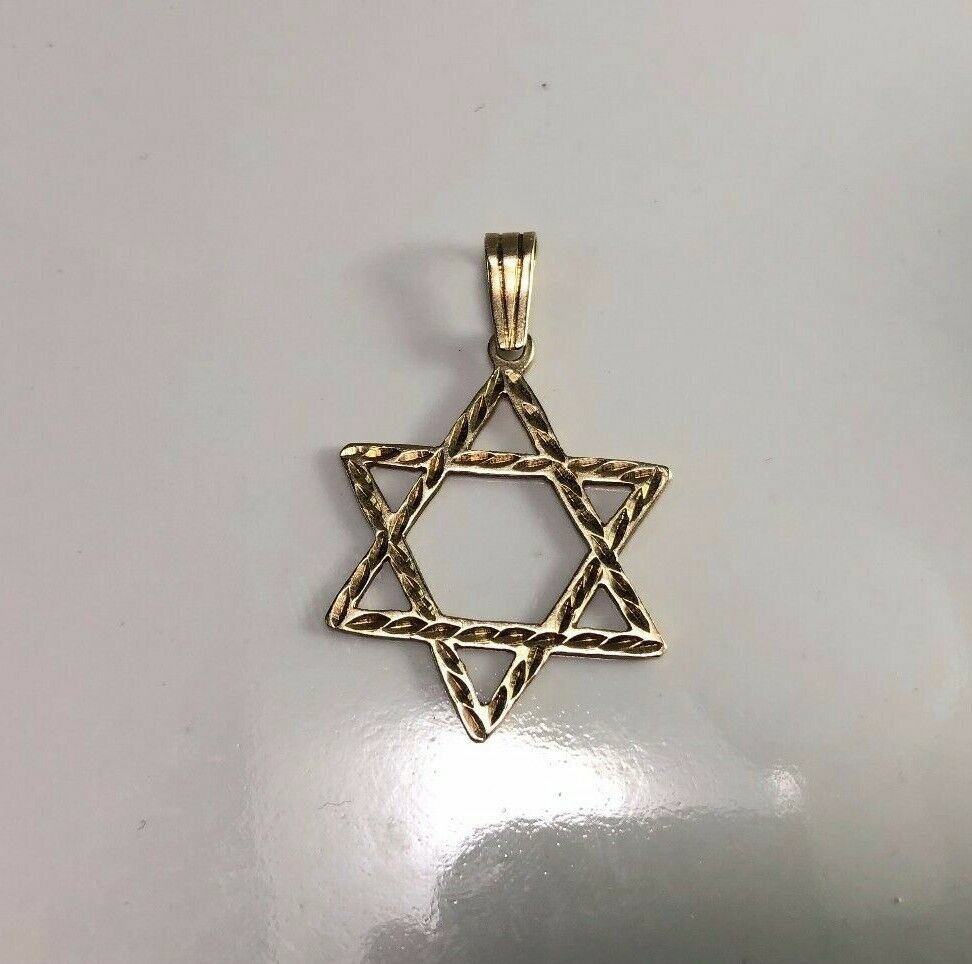 14k Yellow Gold Jewish Star of David Pendant