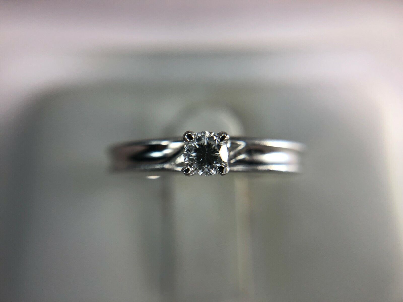 Estate 14k White Gold Round Brilliant Diamond Solitaire Engagement Ring