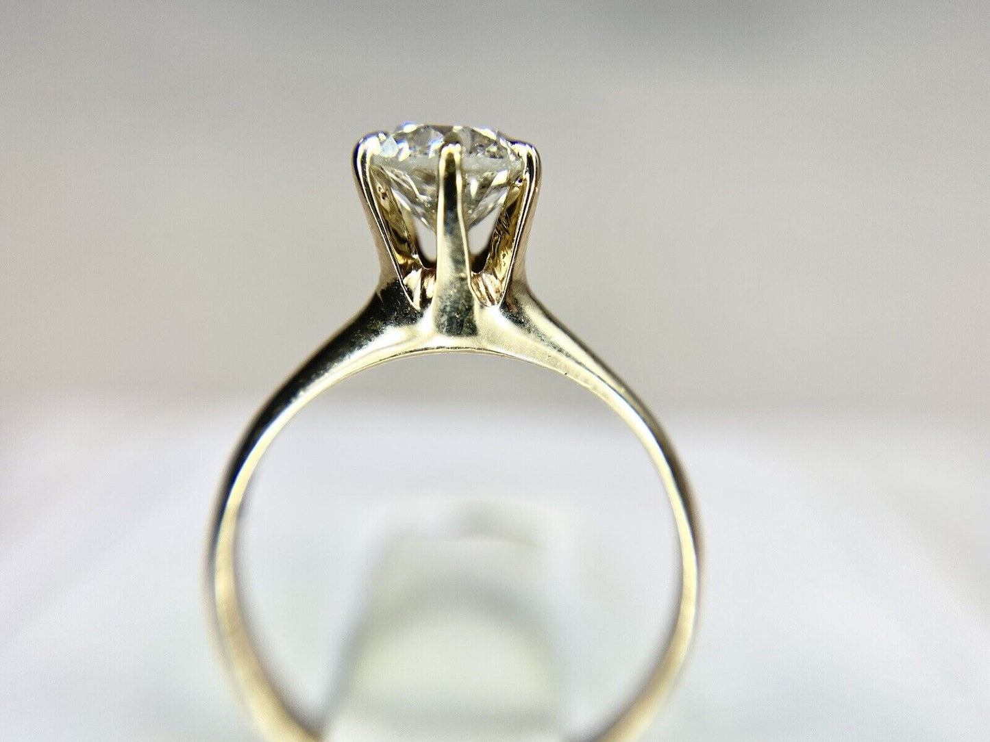 Vintage Art Deco 10k Yellow Gold Natural Round Diamond Solitaire Engagement Ring