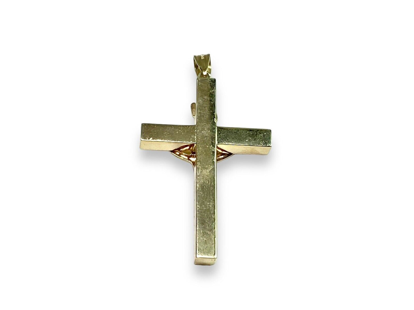 Vintage 14k Yellow Gold INRI Jesus Classic Cross Pendant