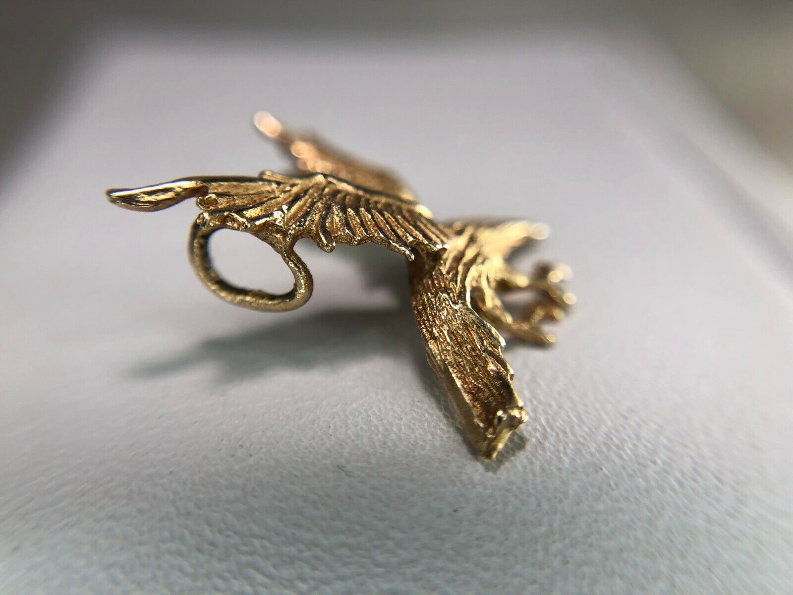 Vintage 14k Yellow Gold Flying Eagle Charm Pendant