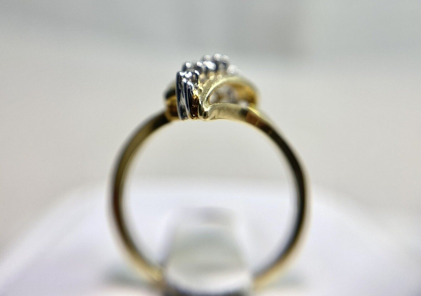 Vintage 10k Yellow Gold Natural Round Single Cut Diamond Ring