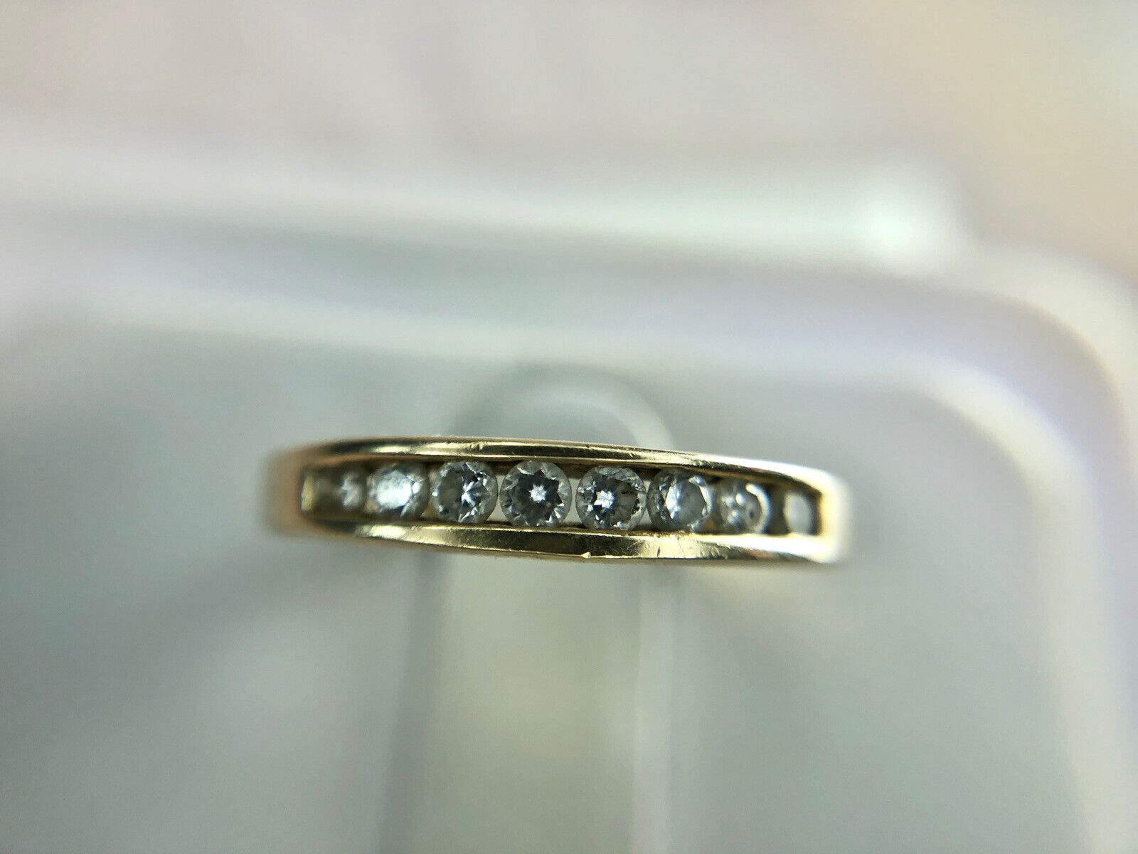 14k Yellow Gold Round Brilliant Natural Diamond Small Wedding Band Ring 1/4 ct