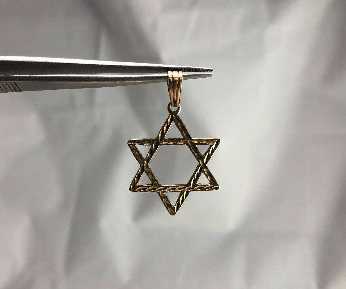 14k Yellow Gold Jewish Star of David Pendant