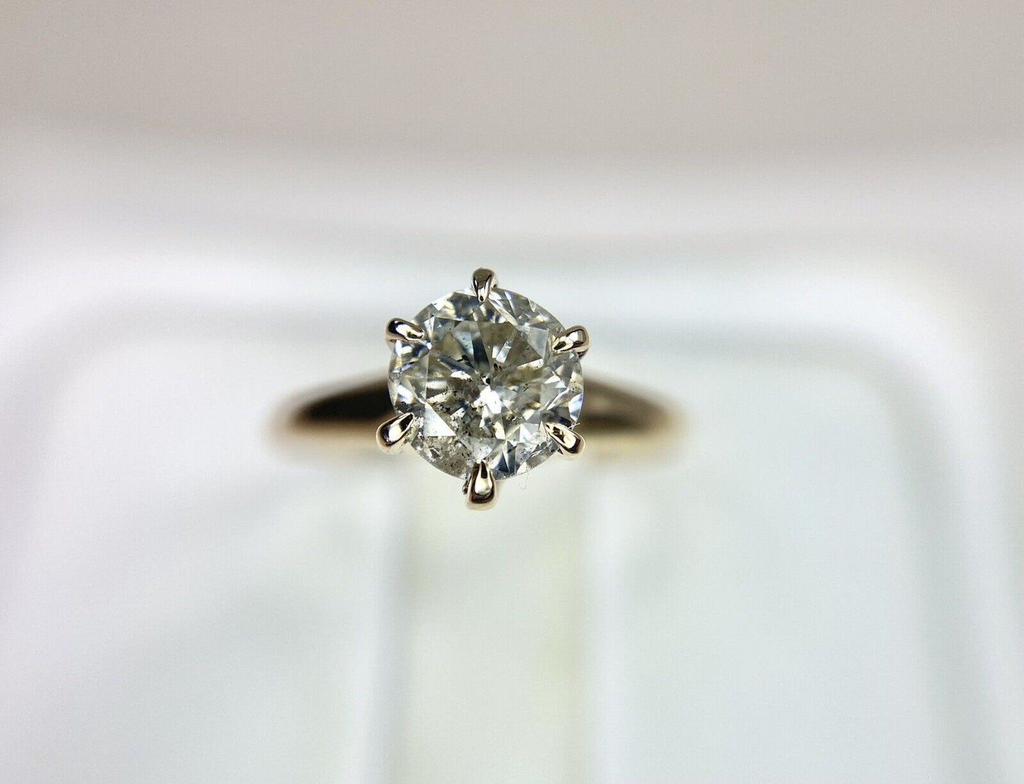 Vintage Art Deco 10k Yellow Gold Natural Round Diamond Solitaire Engagement Ring