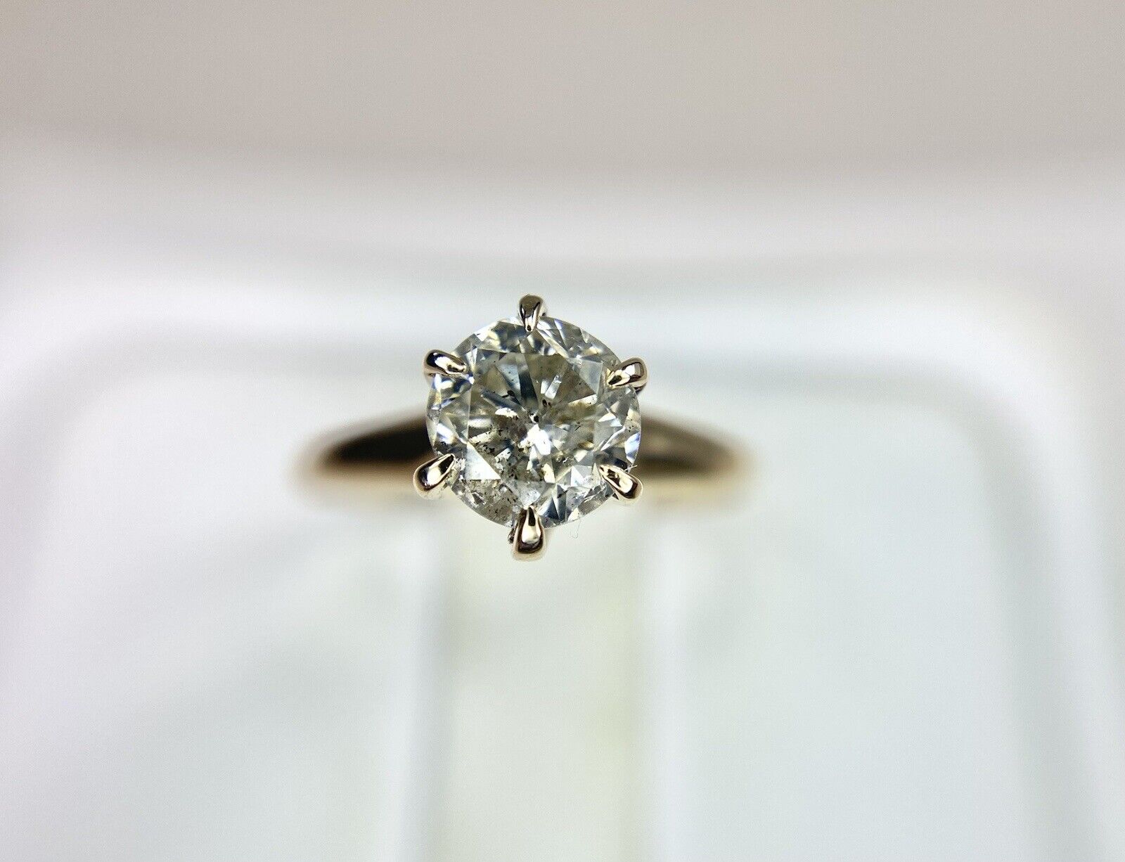 Vintage Art Deco 10k Yellow Gold Natural Round Diamond Solitaire Engagement Ring