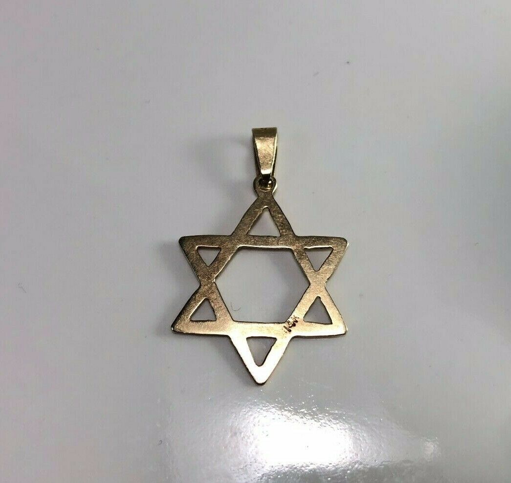 14k Yellow Gold Jewish Star of David Pendant