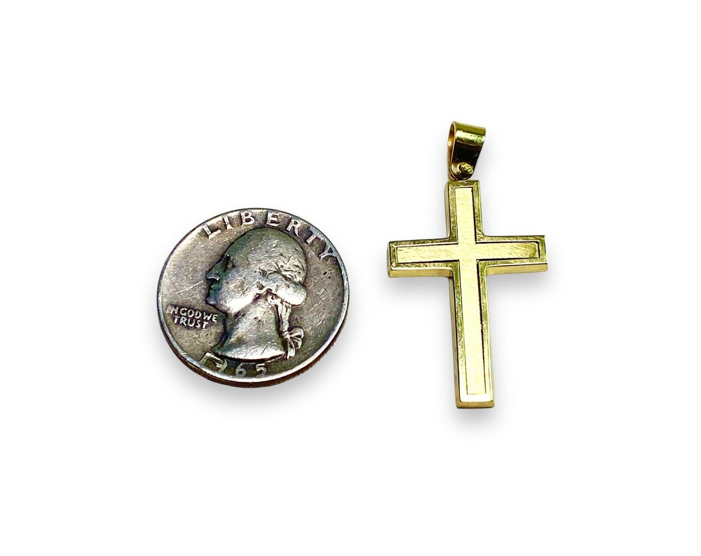 Vintage 14k Yellow Gold Classic Cross Pendant