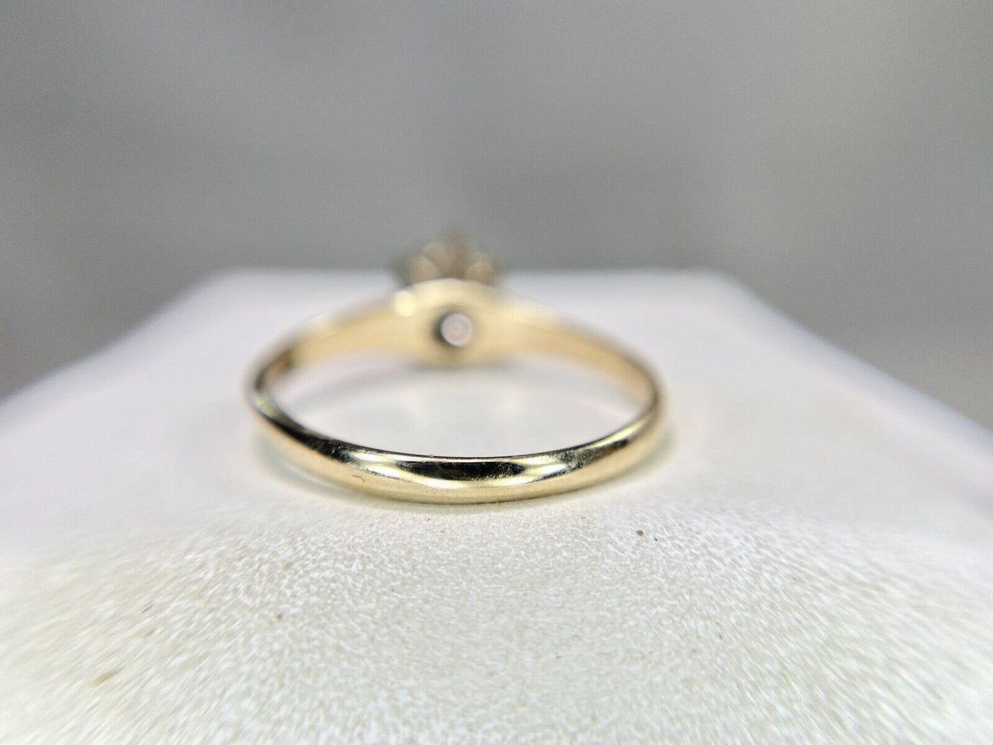 Vintage Art Deco 10k Yellow Gold Natural Round Diamond Solitaire Engagement Ring