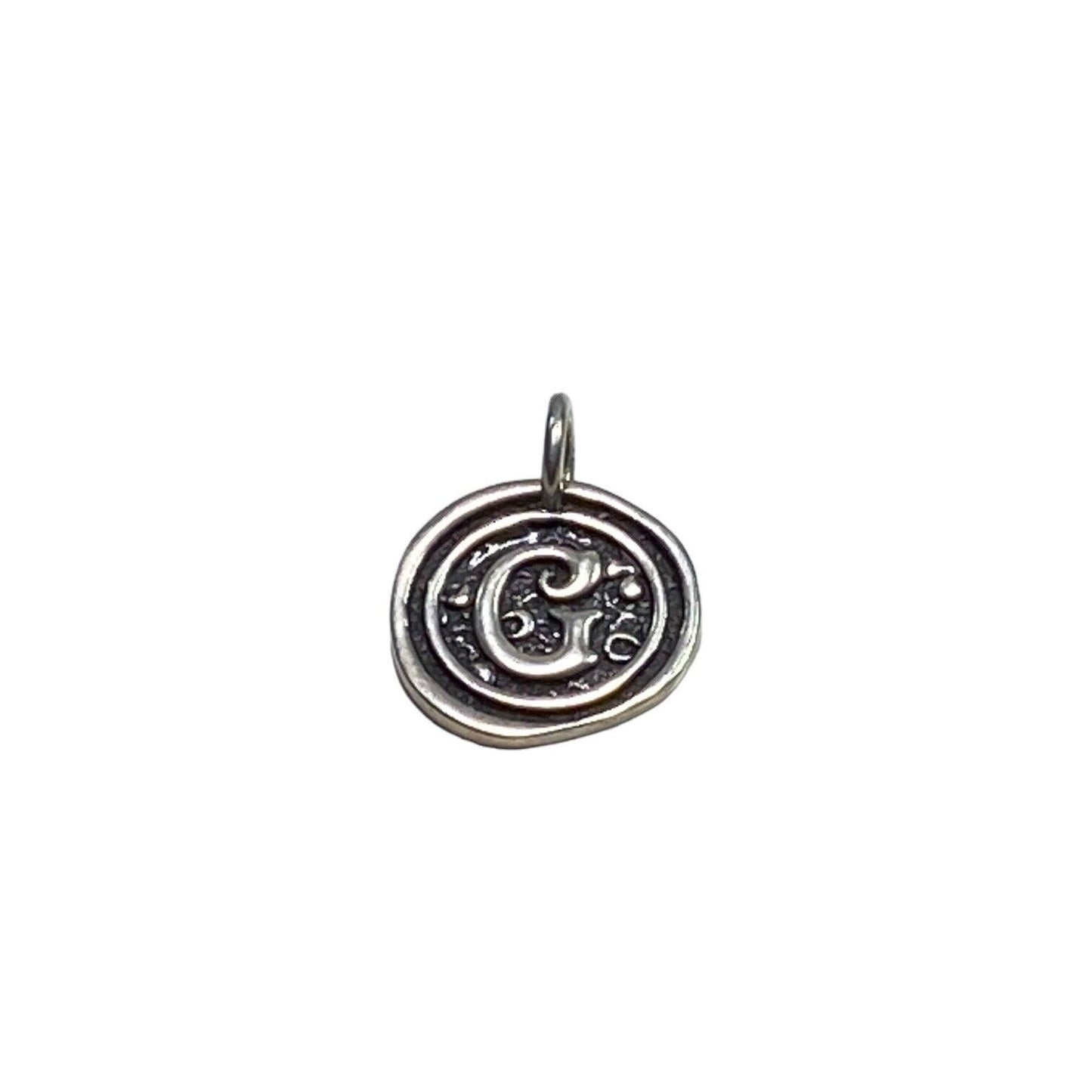 Sterling Silver Designer Textured Letter G Charm Pendant