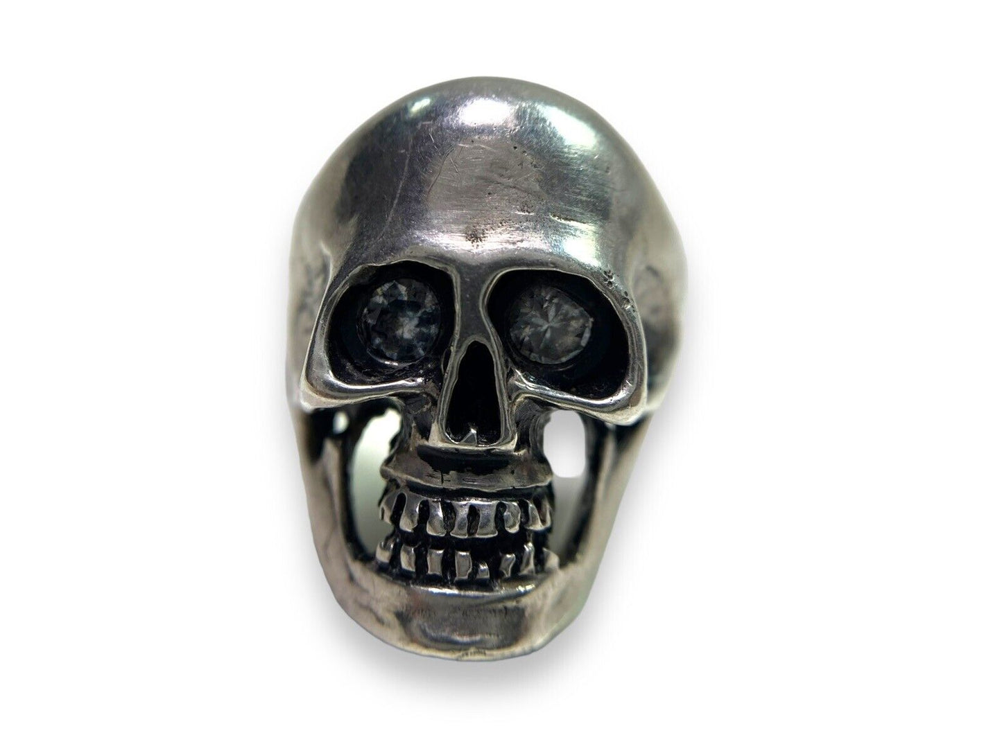 Sterling Silver 925 Handcrafted Big Biker Skull Ring Size 12