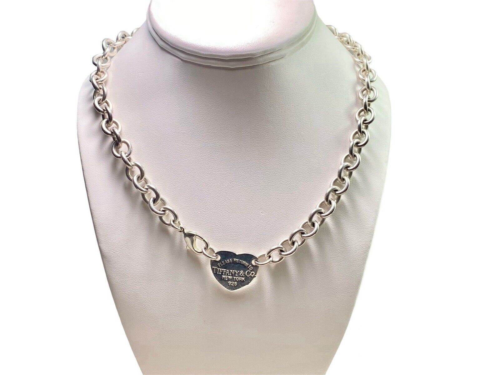 Sterling Silver Tiffany & Company Heart Tag Necklace